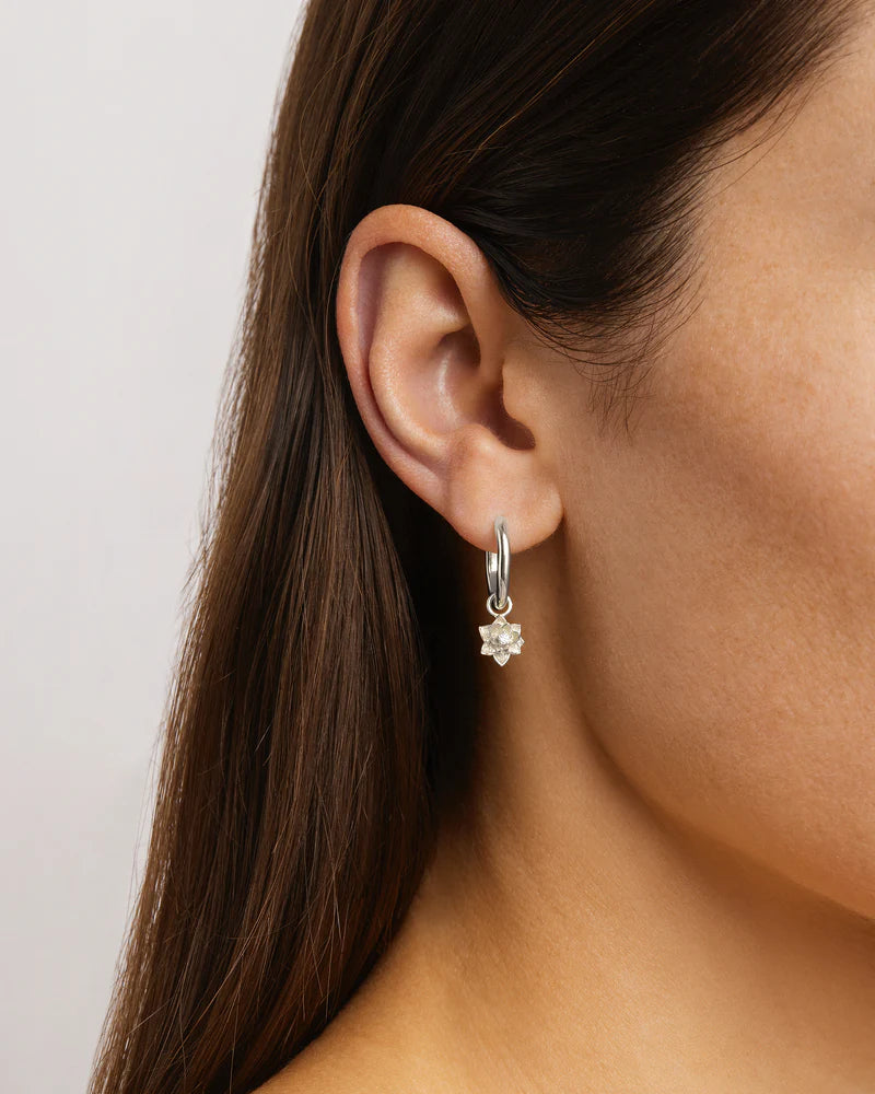 By Charlotte - Bloom Within Hoops in Silver