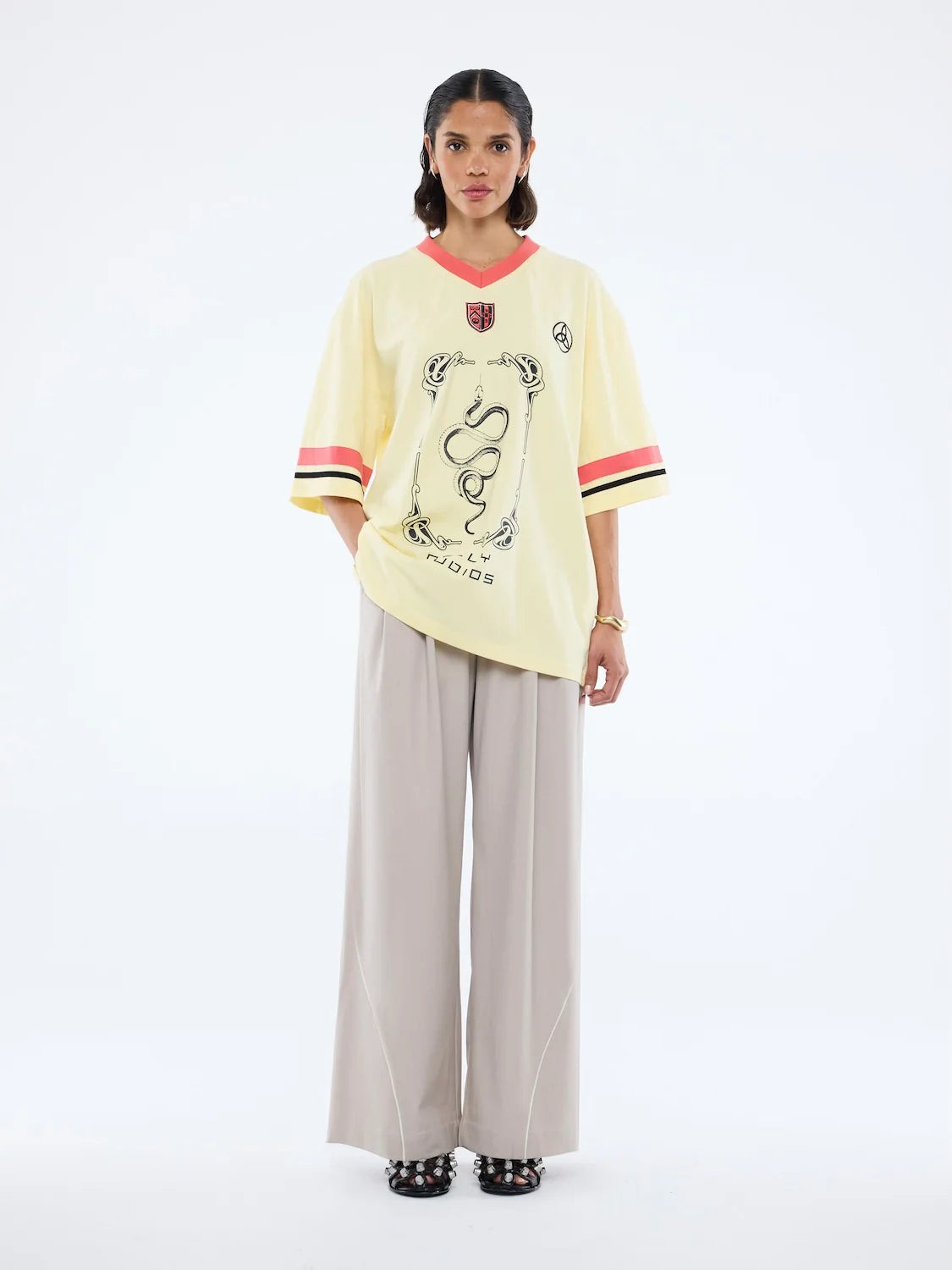 Ena Pelly - Snake Jersey in Panacotta