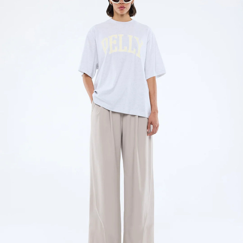 Ena Pelly - Pelly Collegiate Tee in White Marle