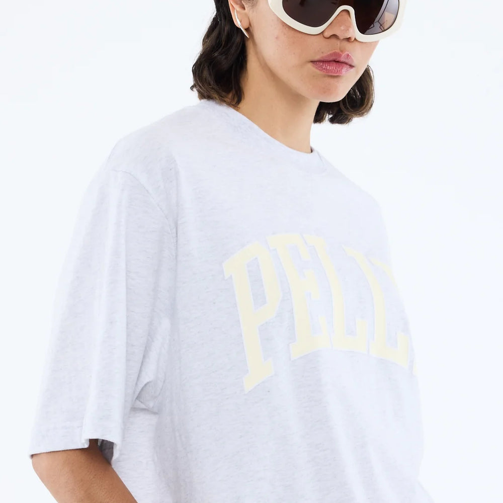 Ena Pelly - Pelly Collegiate Tee in White Marle