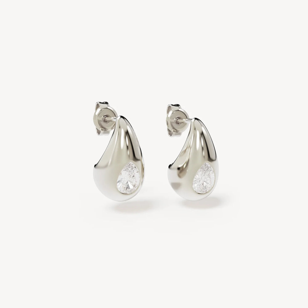By Charlotte - Dewdrop Small Earrings in Silver