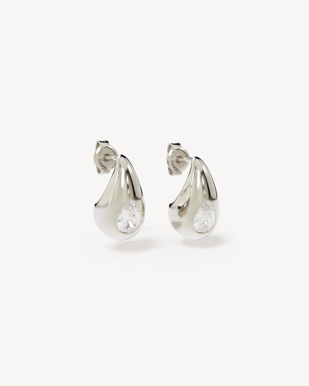 By Charlotte - Dewdrop Small Earrings in Silver