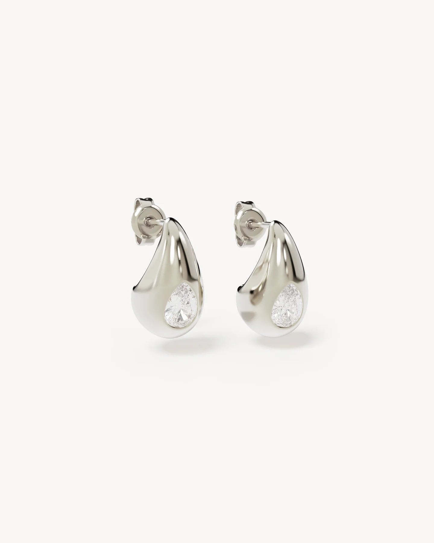 By Charlotte - Dewdrop Small Earrings in Silver