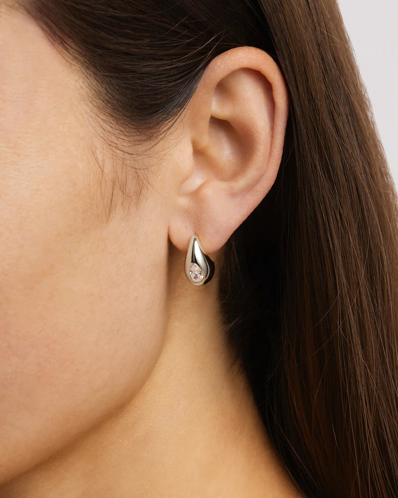 By Charlotte - Dewdrop Small Earrings in Silver