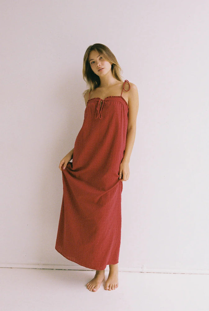 
                      
                        JUNI - Marlow Maxi Dress in Merlot
                      
                    