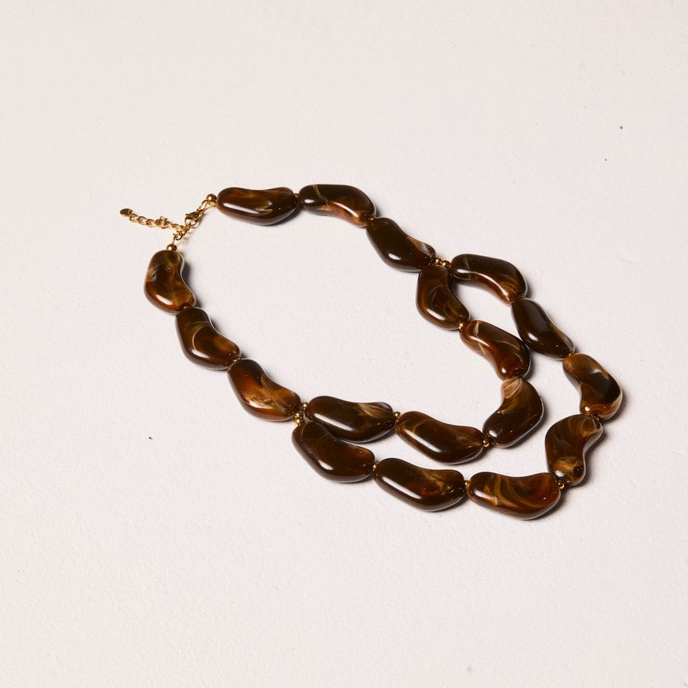 We Are Emte - The Resin Necklace Double Layered Necklace in Chocolate