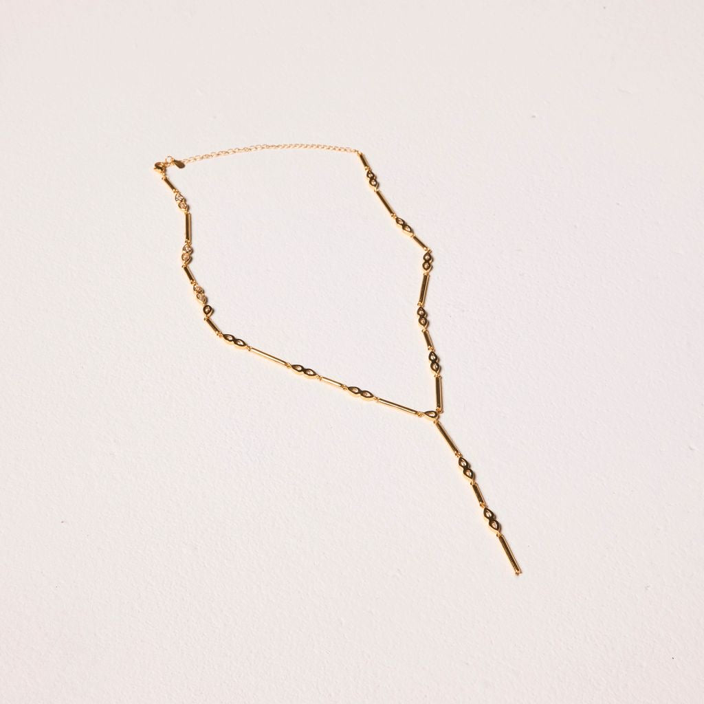 We Are Emte - Tidal Choker Lariat Necklace in 18k Gold Plated