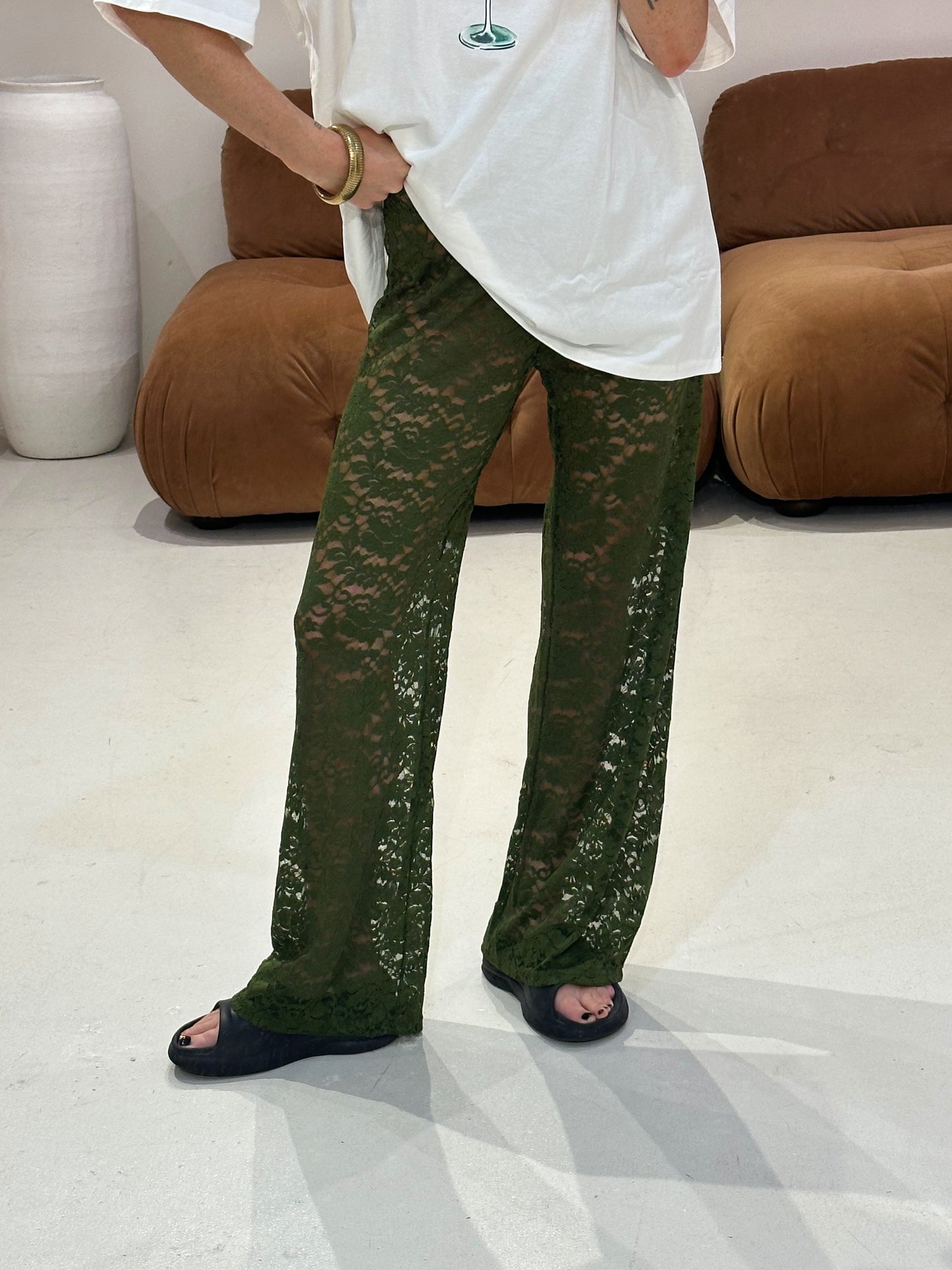 By Frankie -  Martini Lace Pant Setin Green
