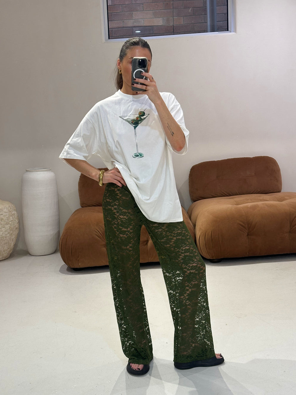 By Frankie -  Martini Lace Pant Setin Green