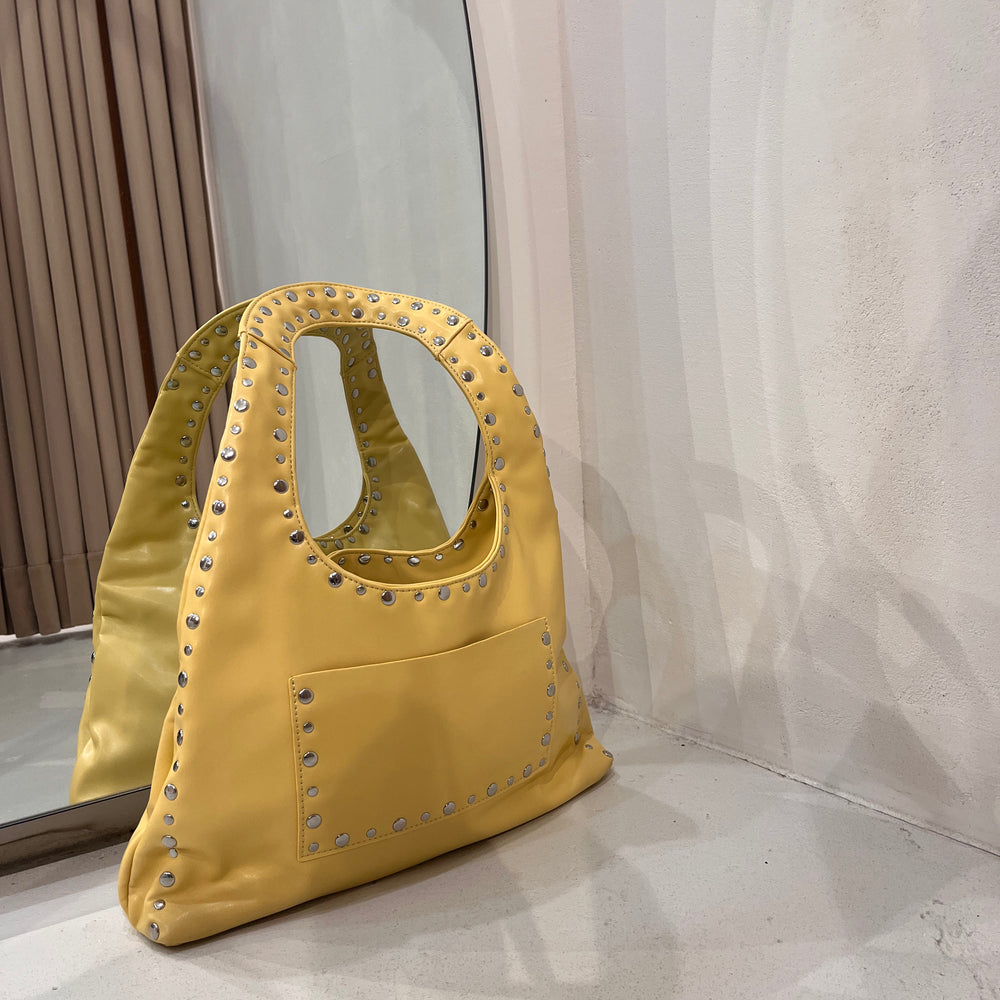 We Are Emte - April Studded Bag in Custard