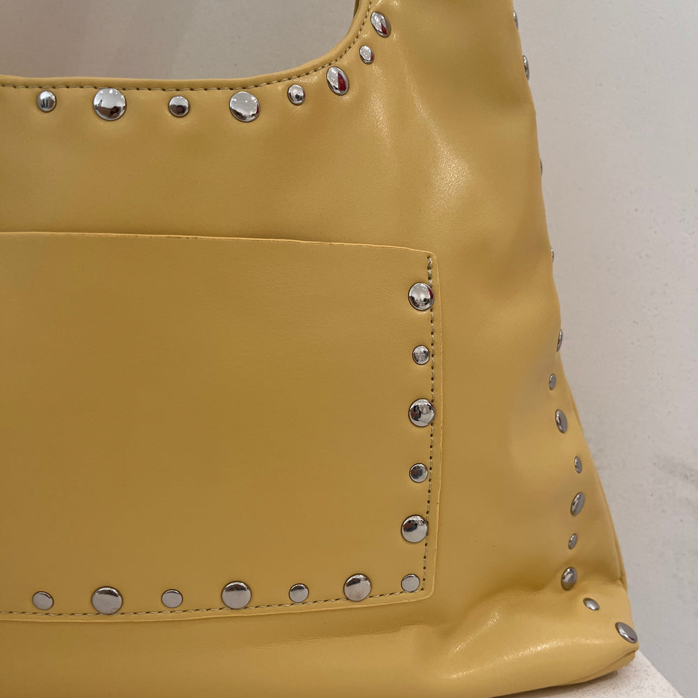 We Are Emte - April Studded Bag in Custard