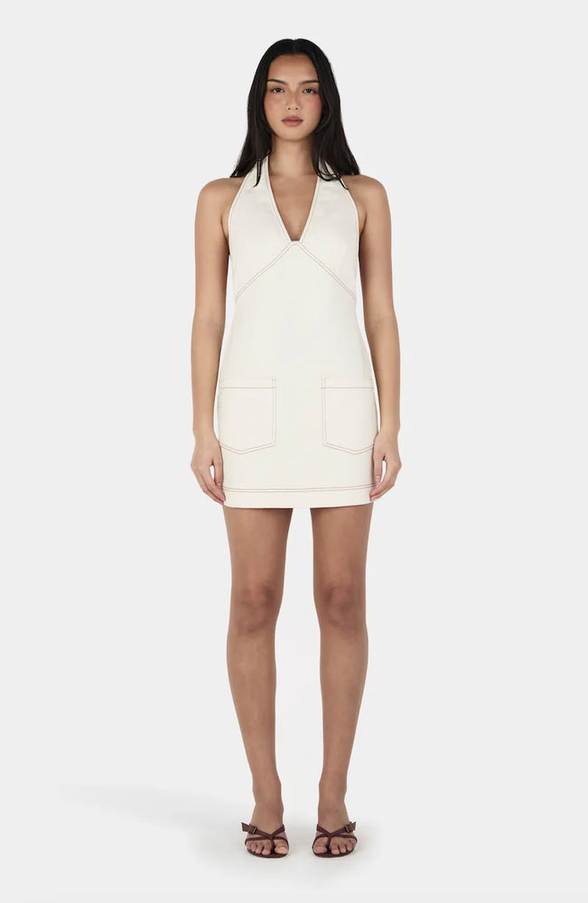 Ownley - Lilah Denim Mini Dress in Ecru