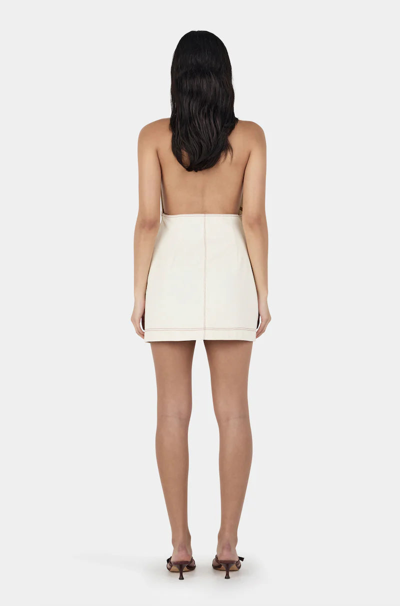 Ownley - Lilah Denim Mini Dress in Ecru
