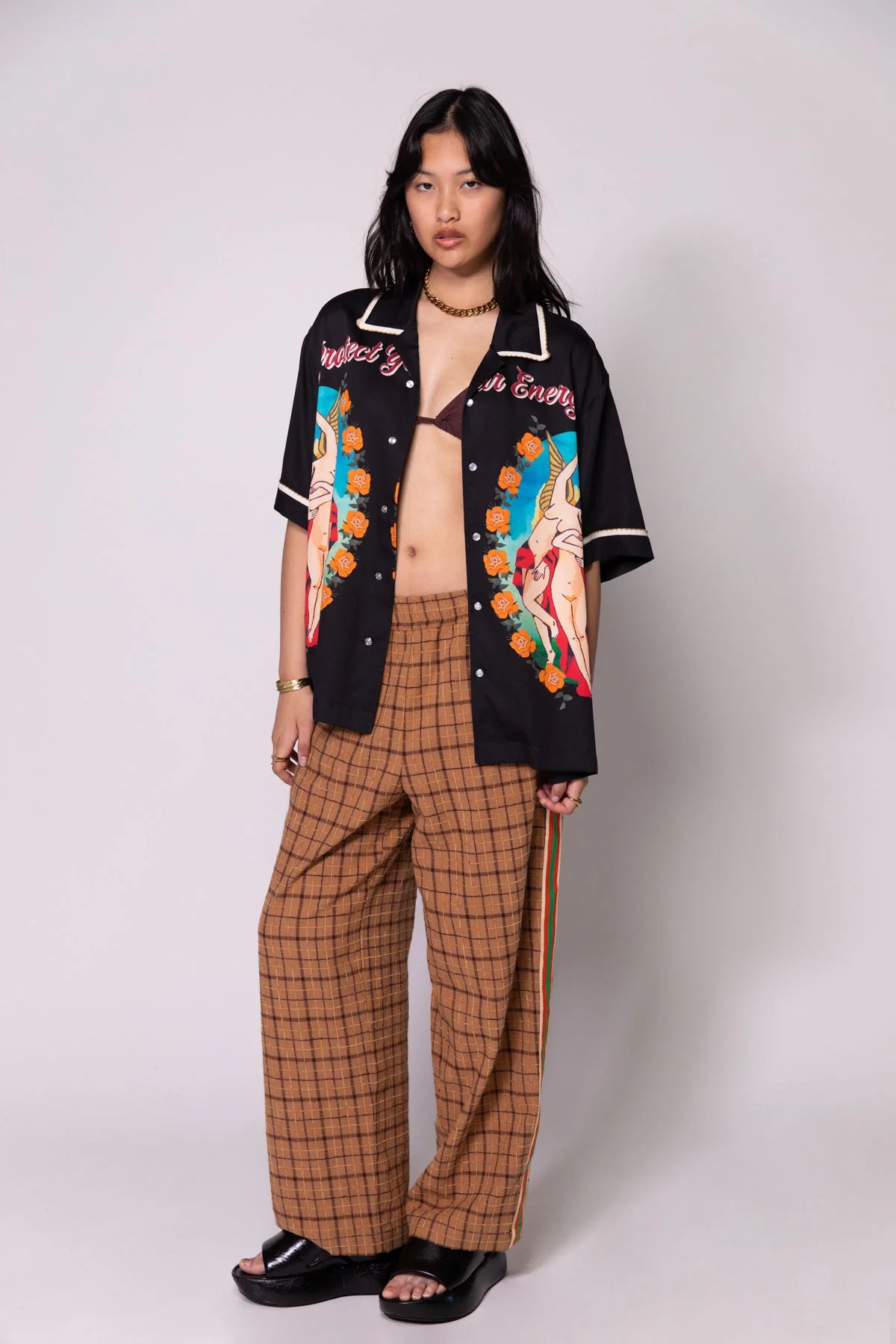 Something Very Special -  Check Vacay Pant in Brown