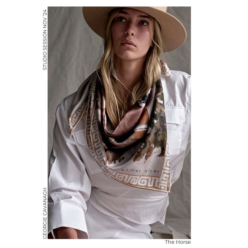 Far Mer by Whitney - The Horse Silk Scarf