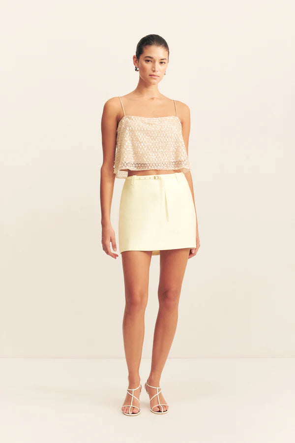 Shona Joy - Otis Belted Mini Skirt in Yuzu