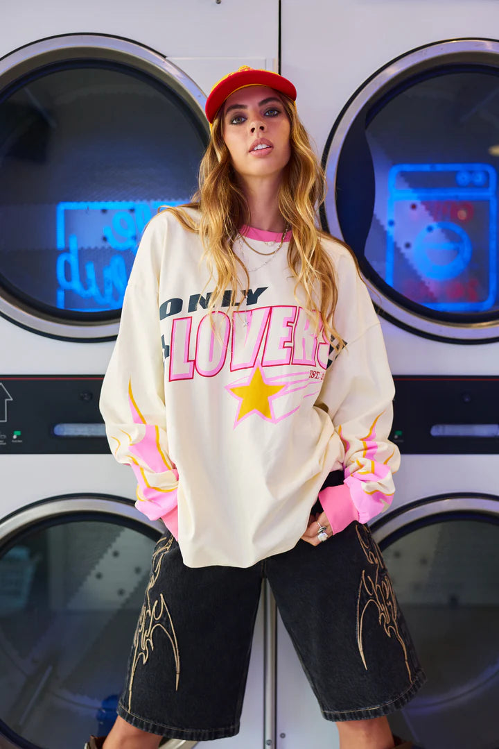 Only Lovers Left - Moto Jersey in Cream
