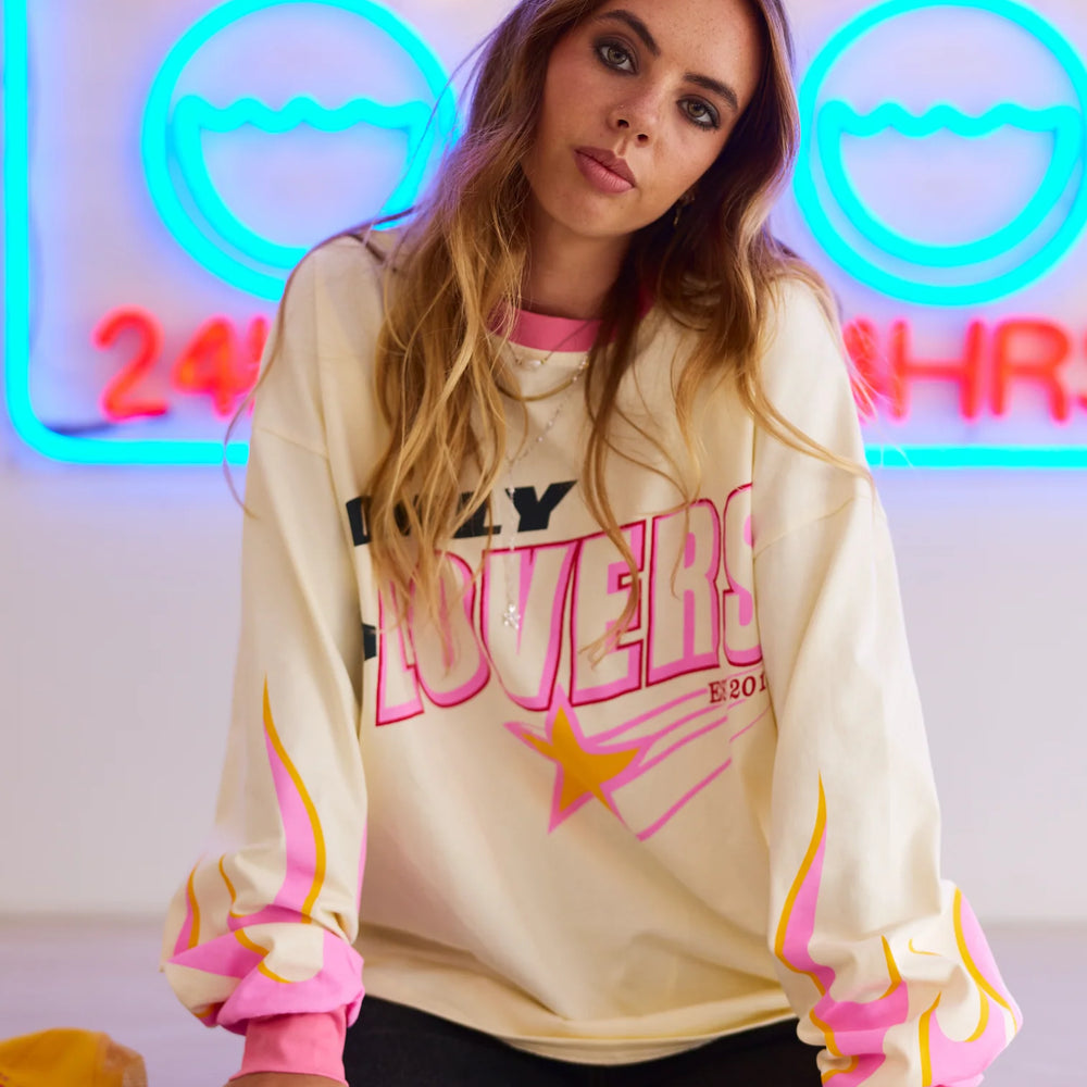 
                      
                        Only Lovers Left - Moto Jersey in Cream
                      
                    