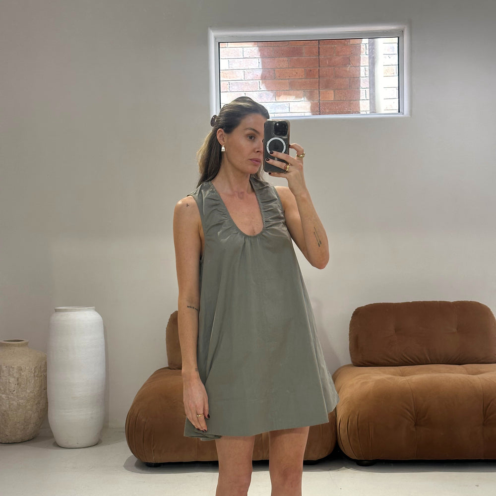 Emte - Poplin Dress in Khaki