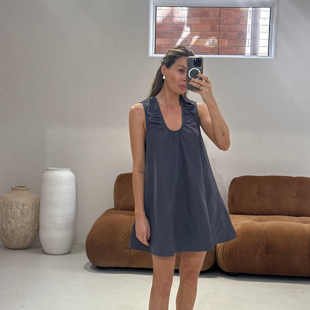 Emte - Poplin Dress in Stone