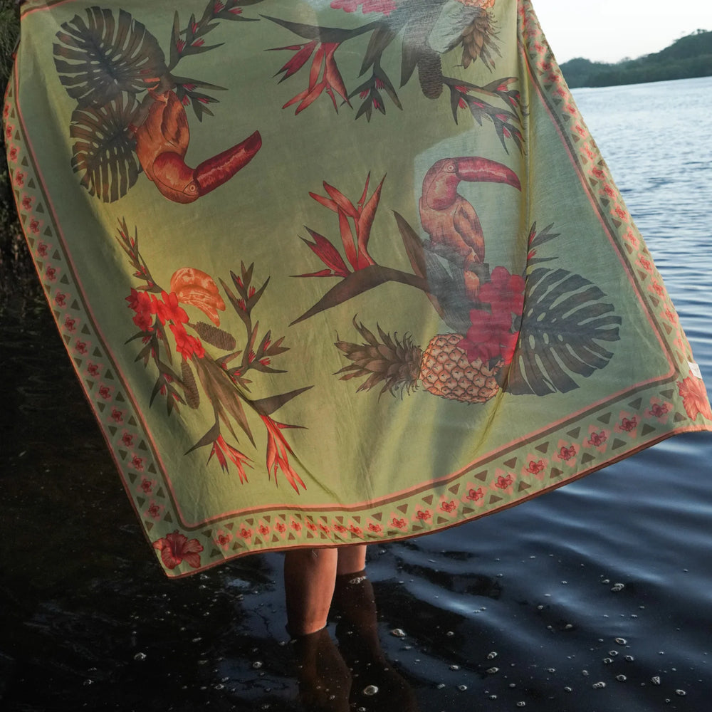 
                      
                        Wandering Folk - Cuban Sarong in Lime
                      
                    