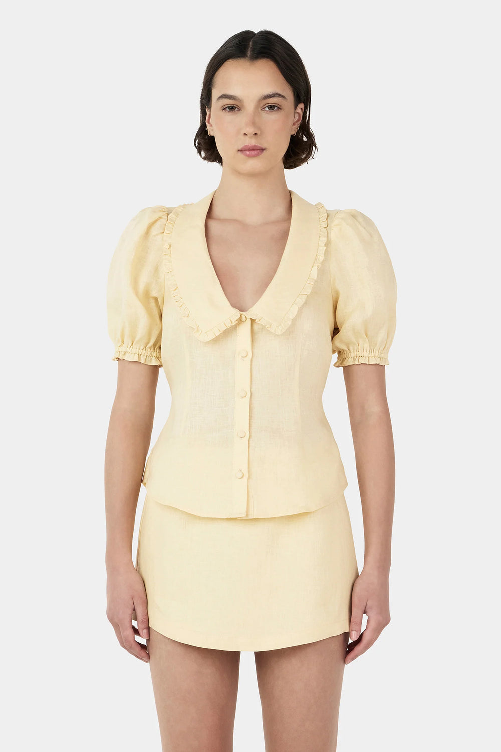 Ownley - Izzy Linen Shirt in Lemon