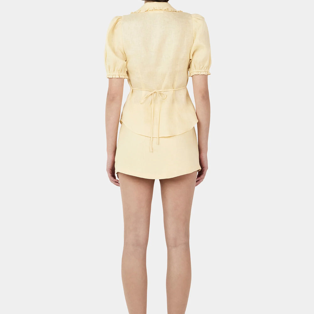 Ownley - Izzy Linen Shirt in Lemon