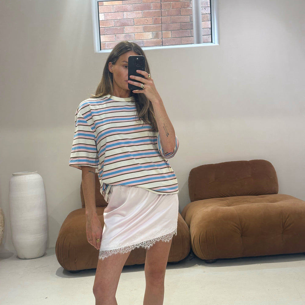 By Frankie - Lace Slip Skirt in Baby Pink