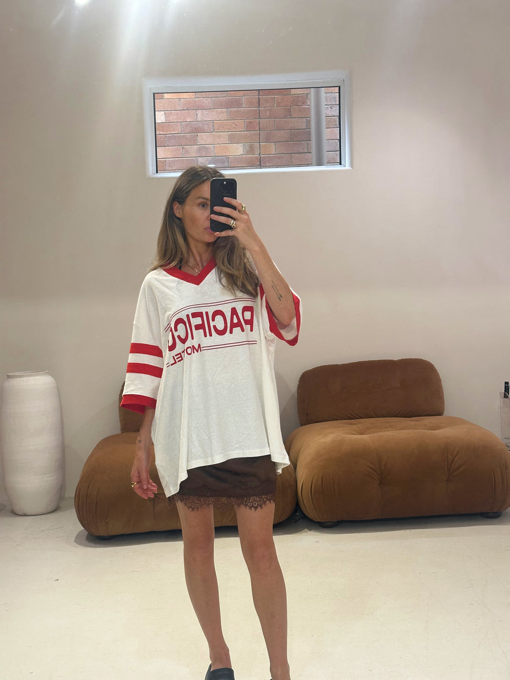 By Frankie - Lace Slip Skirt in Chocolate