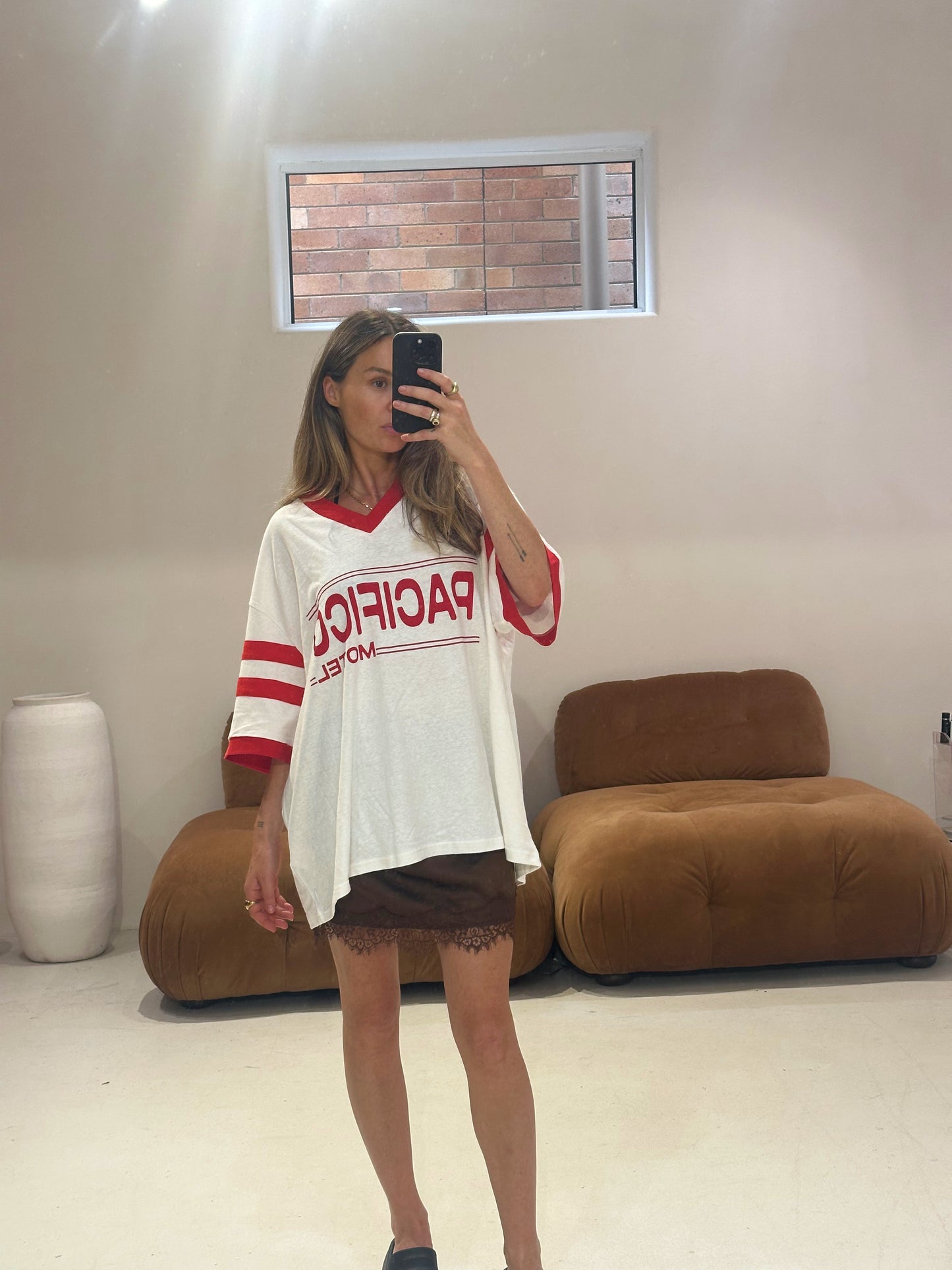 By Frankie - Lace Slip Skirt in Chocolate