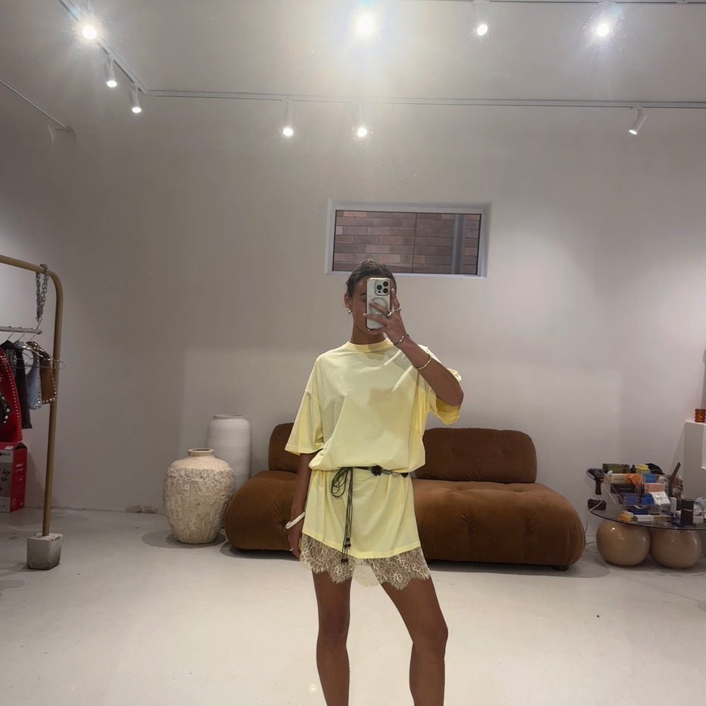 By Frankie - T-shirt Lace Dress in Yellow