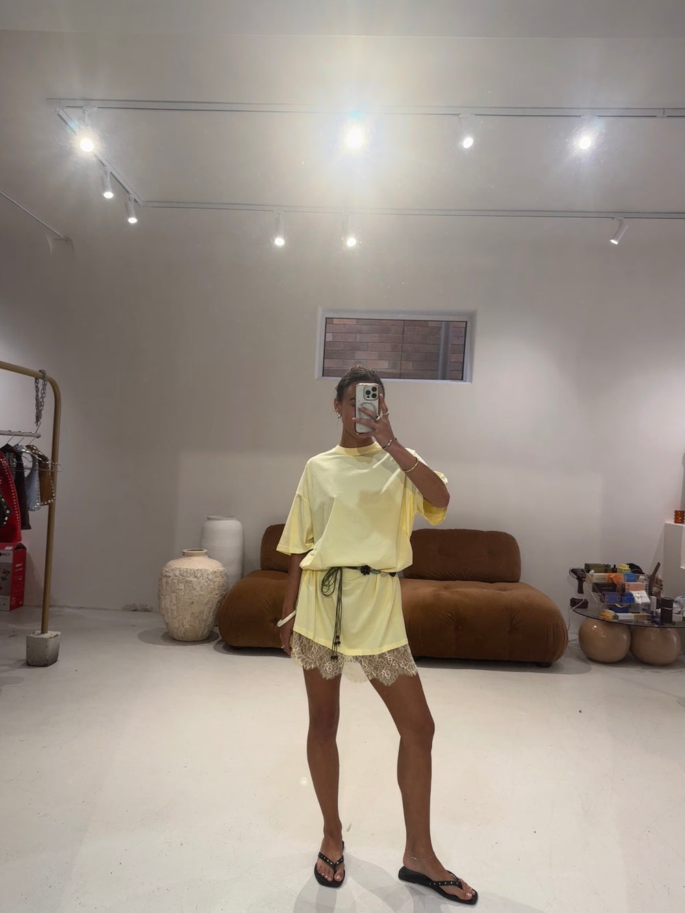 By Frankie - T-shirt Lace Dress in Yellow