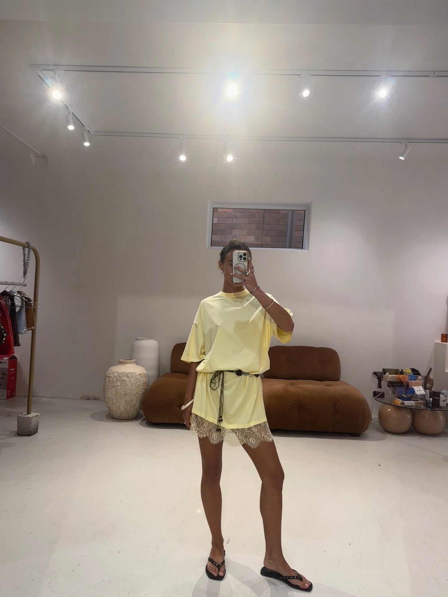 By Frankie - T-shirt Lace Dress in Yellow