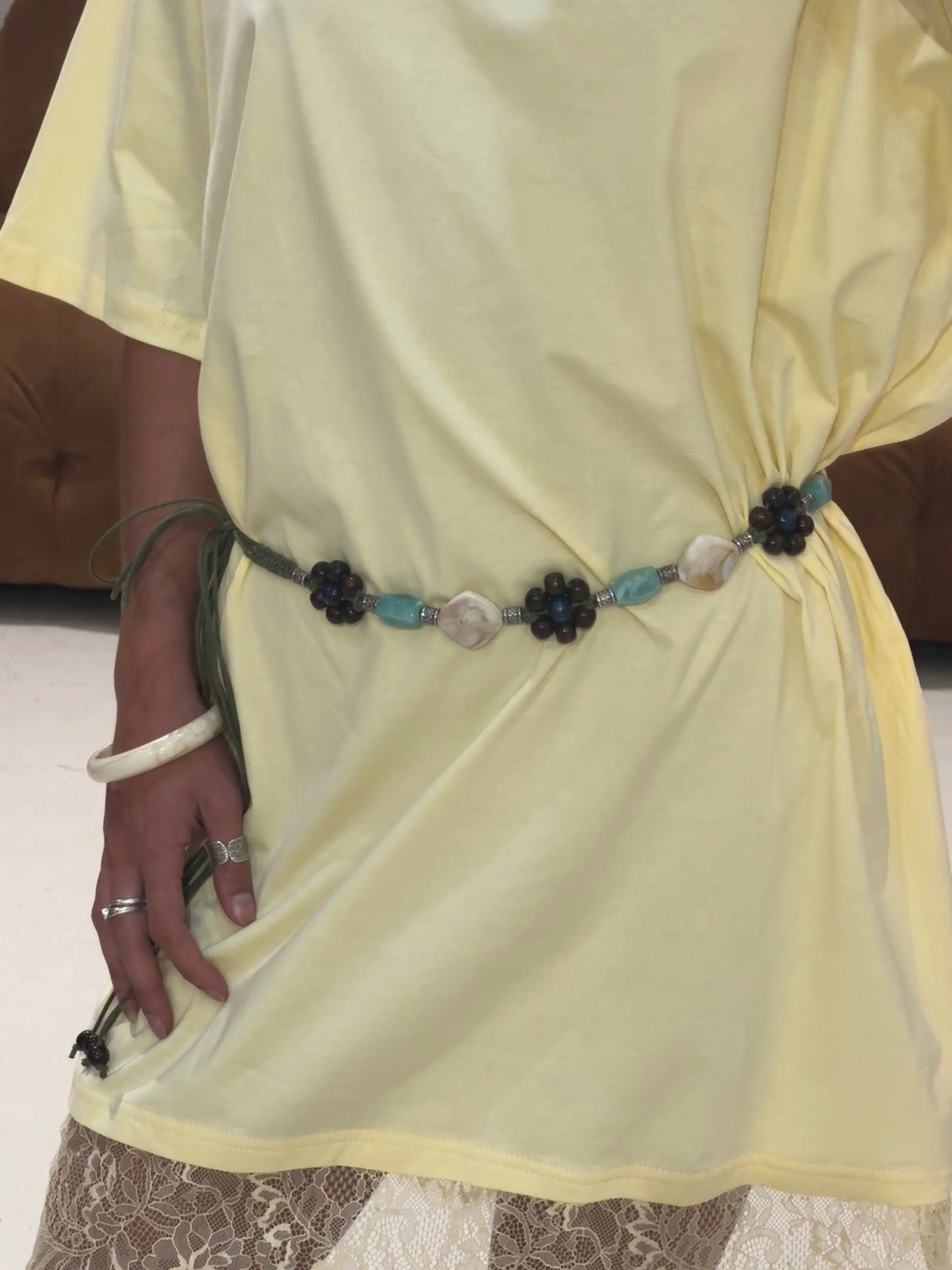 By Frankie - T-shirt Lace Dress in Yellow