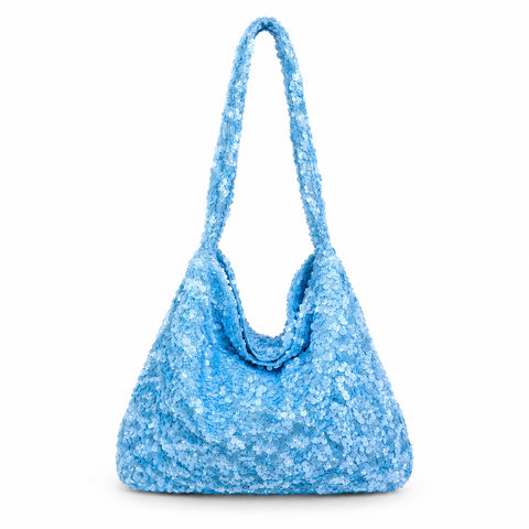We Are Emte - Rio Sequin Tote Bag in Blue