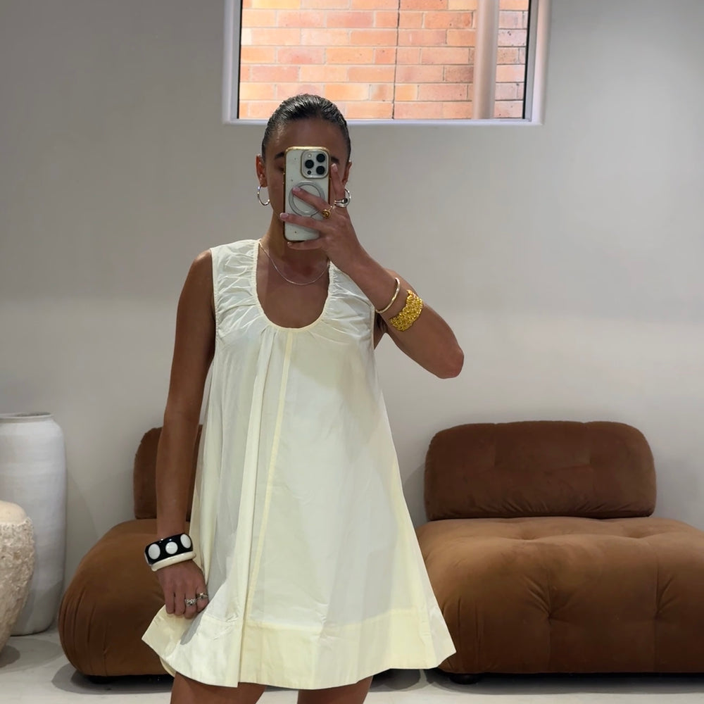 Emte - Poplin Dress in Soft Butter