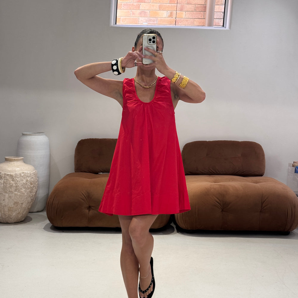 
                      
                        Emte - Poplin Dress in Red
                      
                    