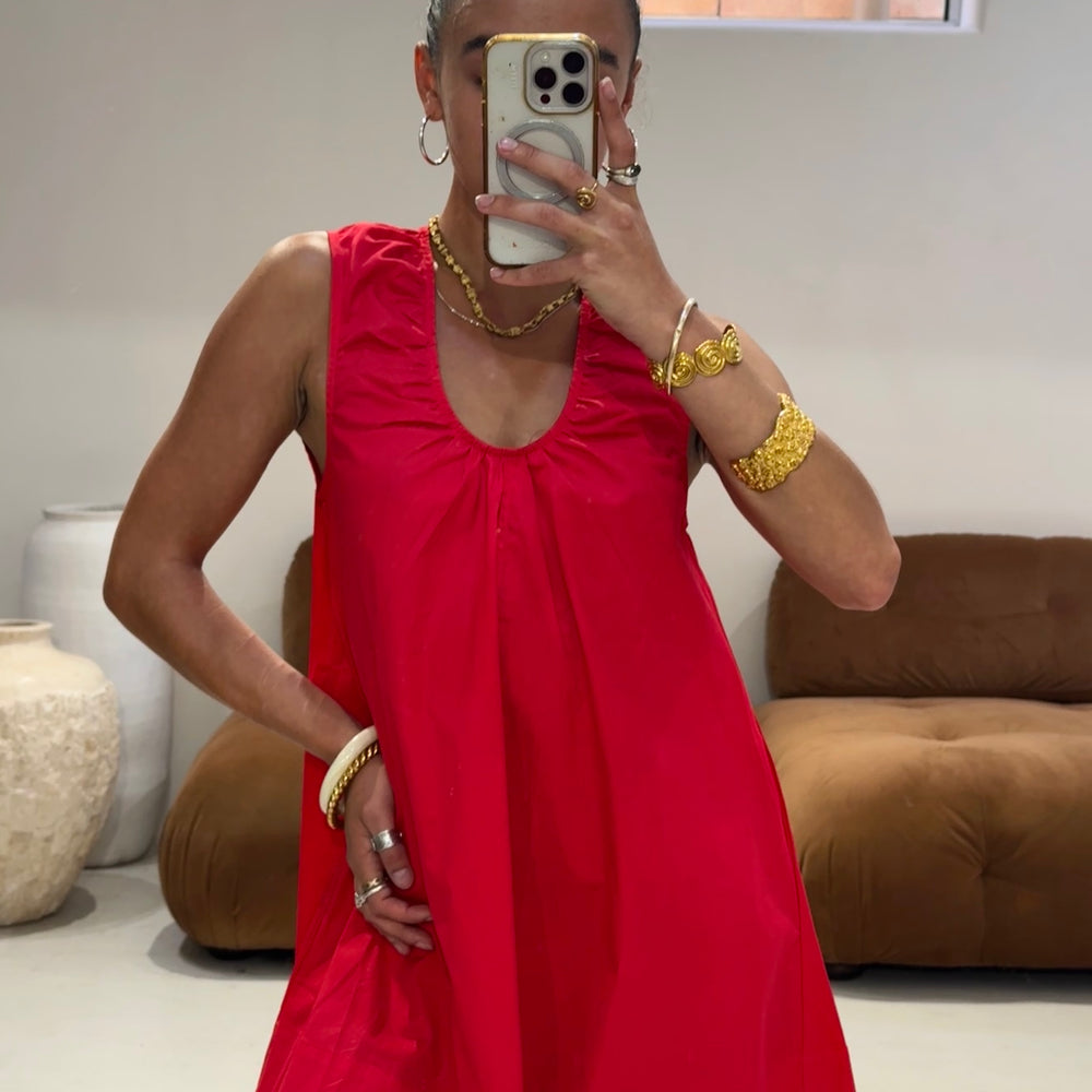 Emte - Poplin Dress in Red