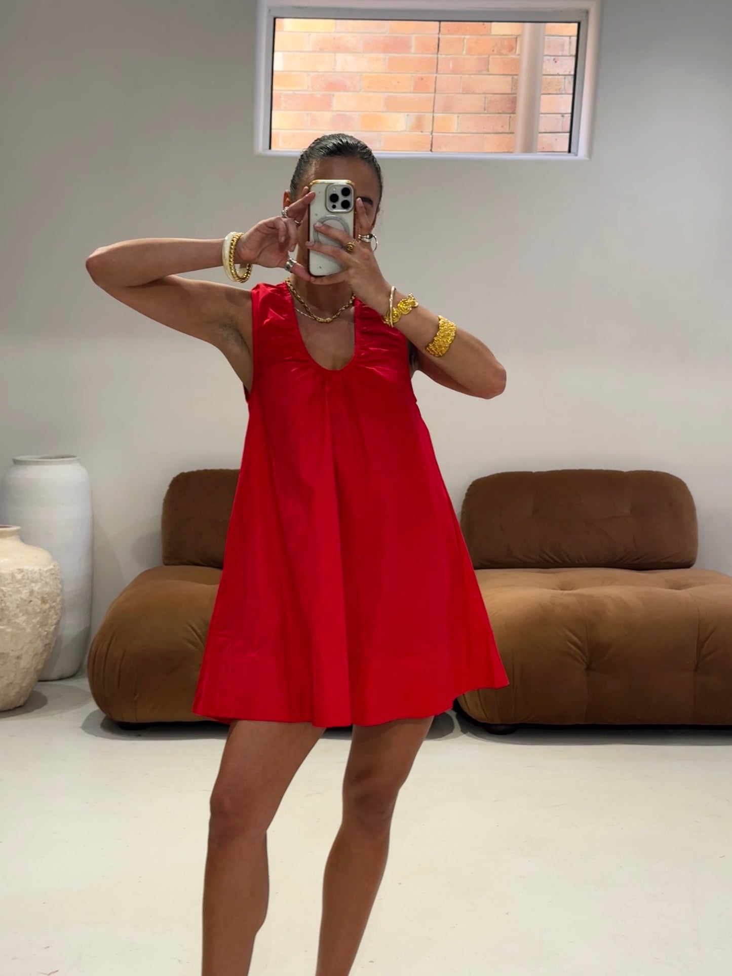 Emte - Poplin Dress in Red