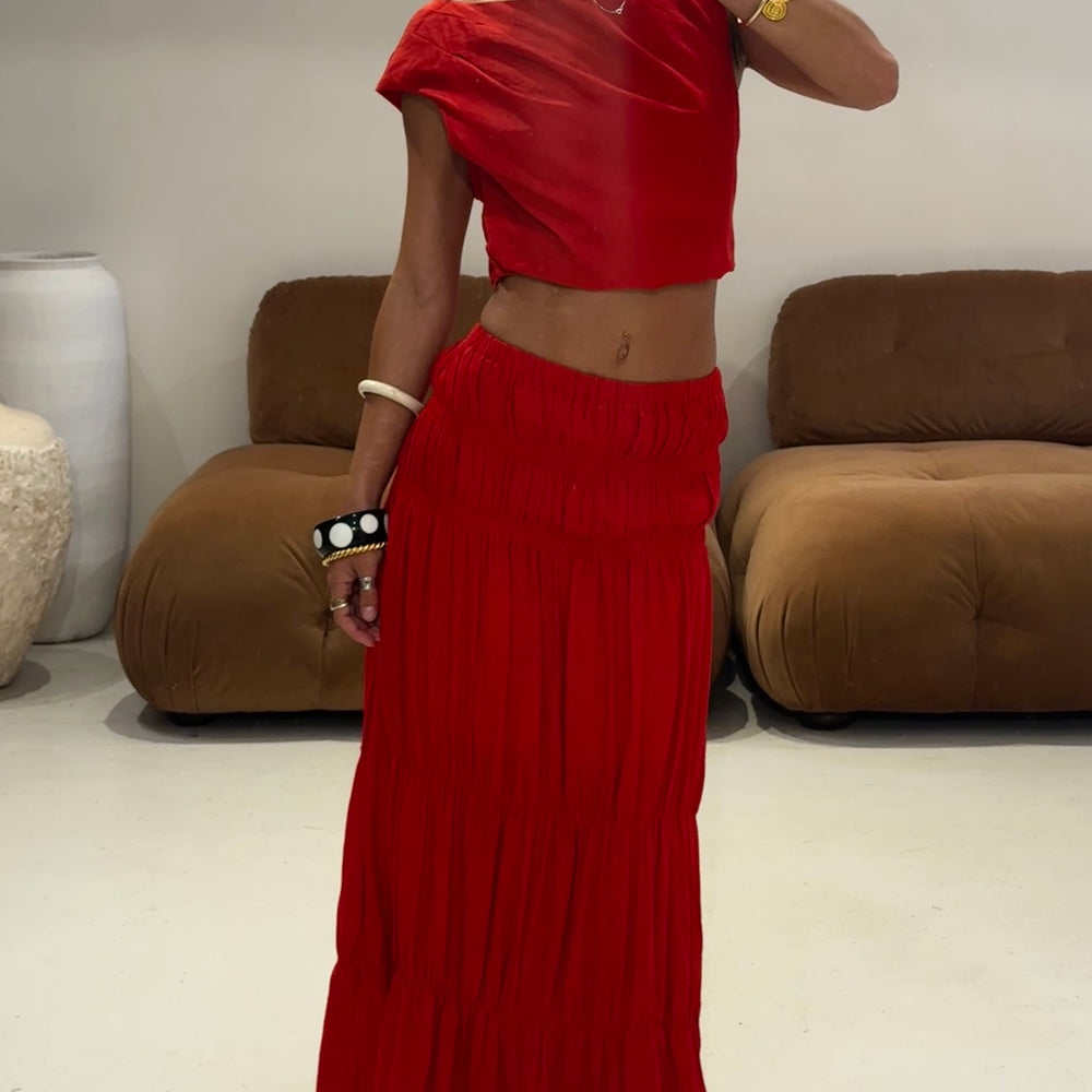 Emte - Rosetta Maxi Skirt in Chilli