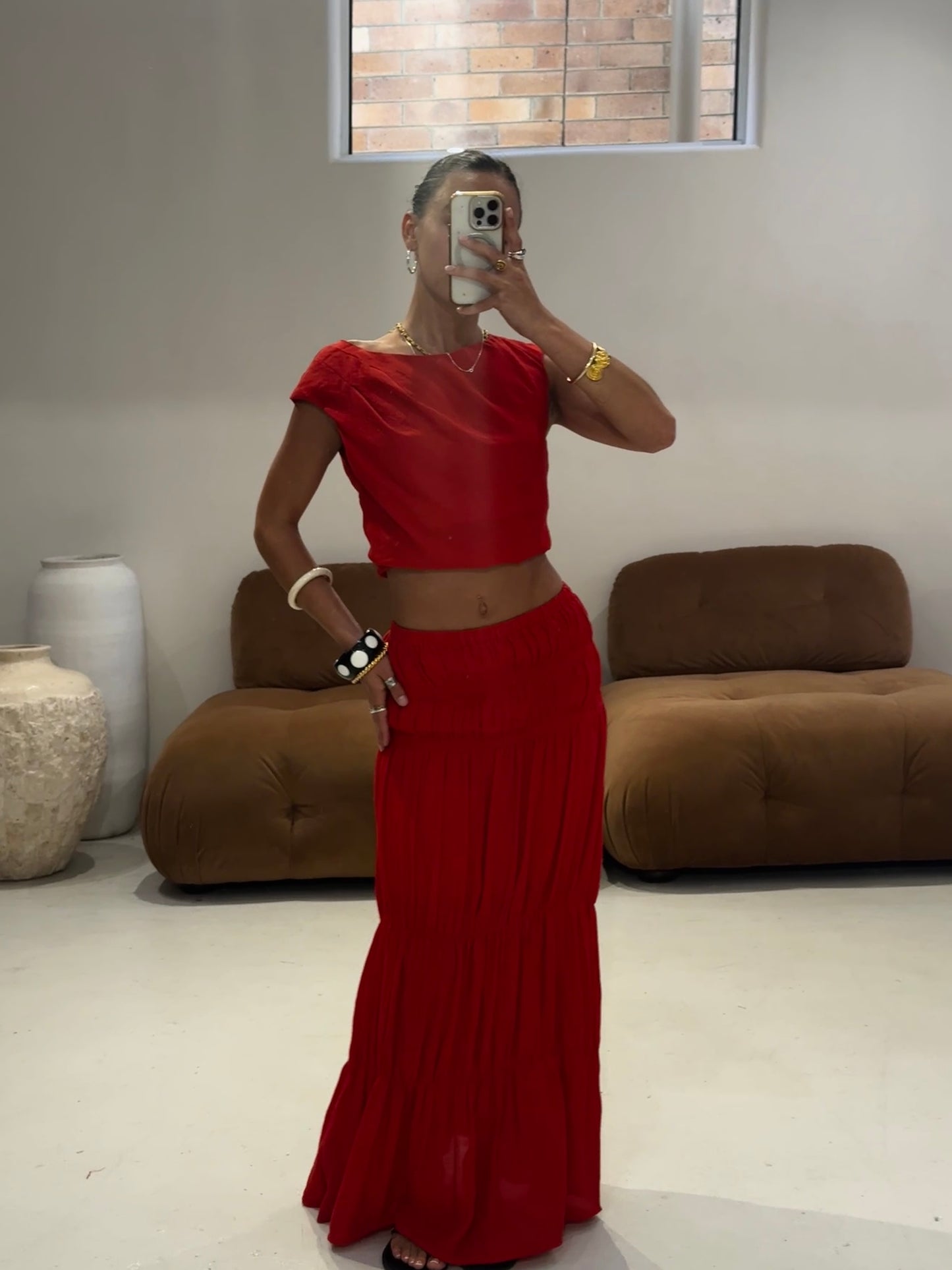 Emte - Rosetta Maxi Skirt in Chilli