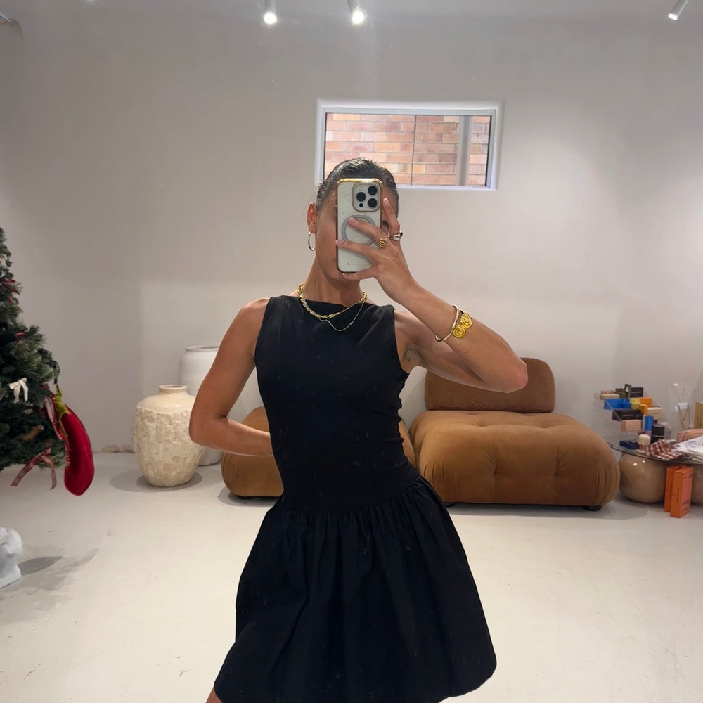 Emte - Bubble Mini Dress in Black
