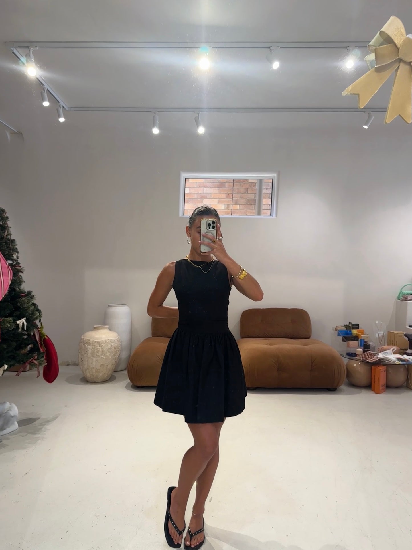 Emte - Bubble Mini Dress in Black