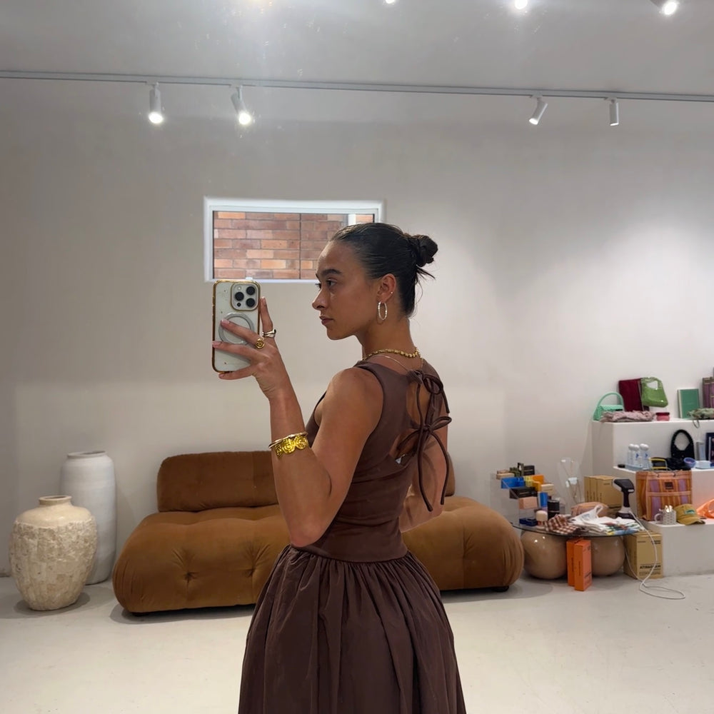 Emte - Bubble Maxi Dress in Chocolate