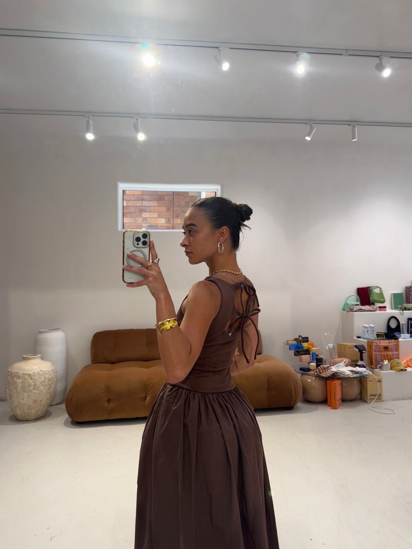 Emte - Bubble Maxi Dress in Chocolate