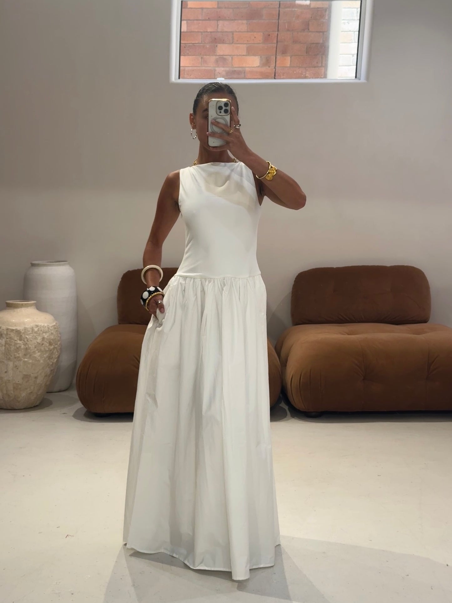 Emte - Bubble Maxi Dress in White