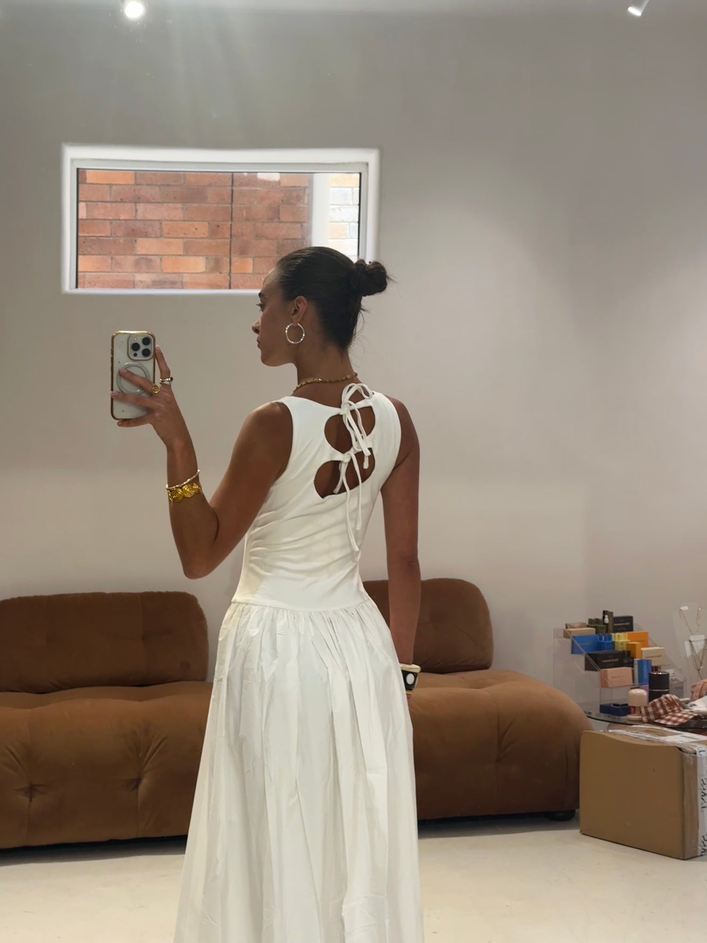 Emte - Bubble Maxi Dress in White