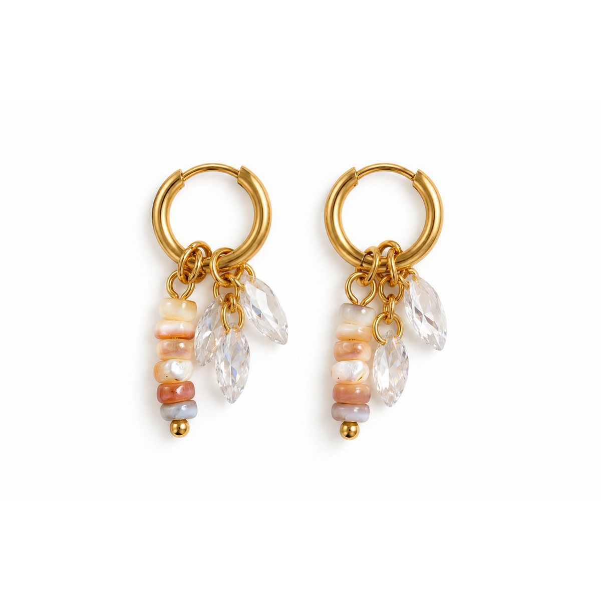 We Are Emte- Fleur Charm Hoops in 18K Gold Plated