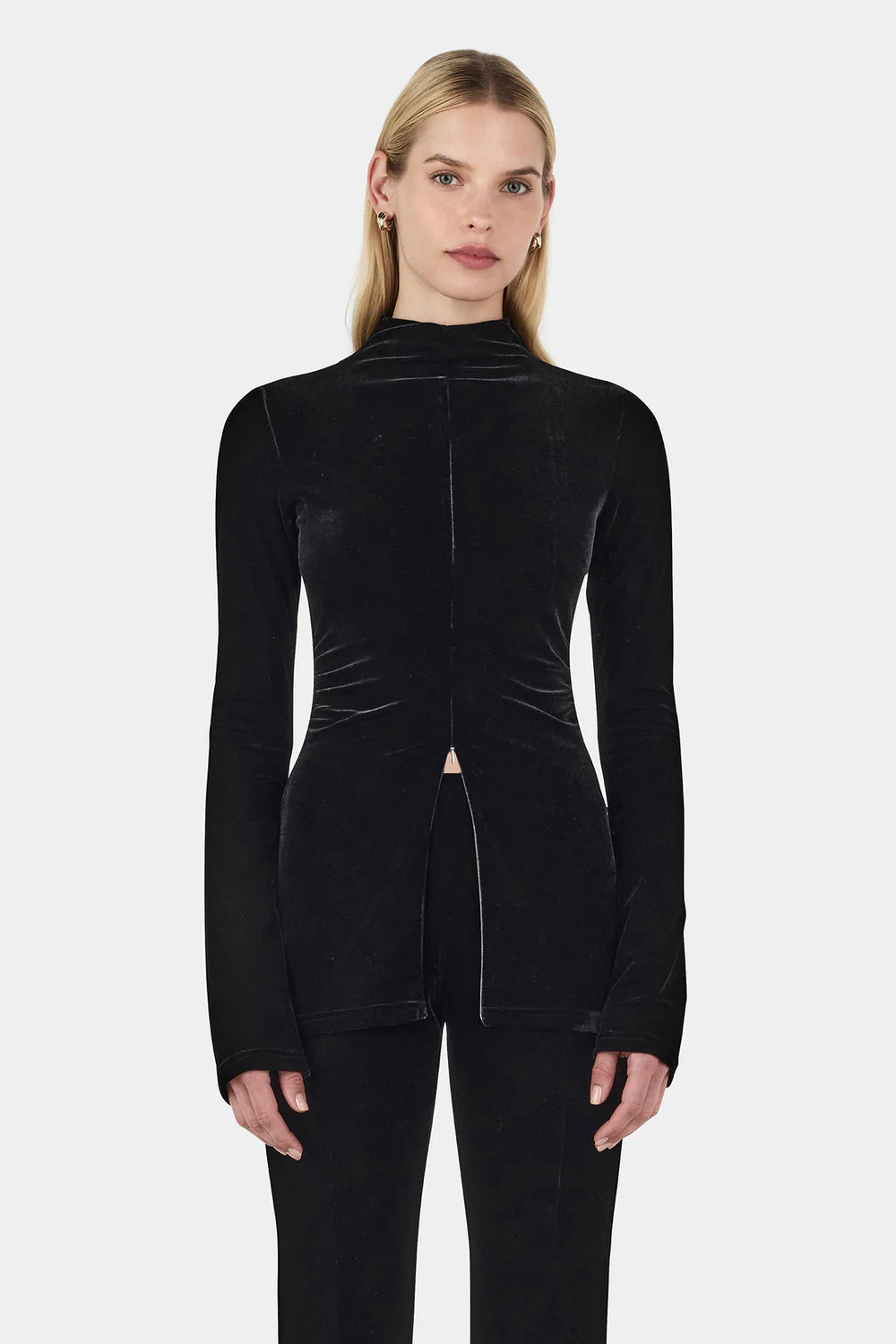Hansen and Gretel - Iris Velvet Top in Black