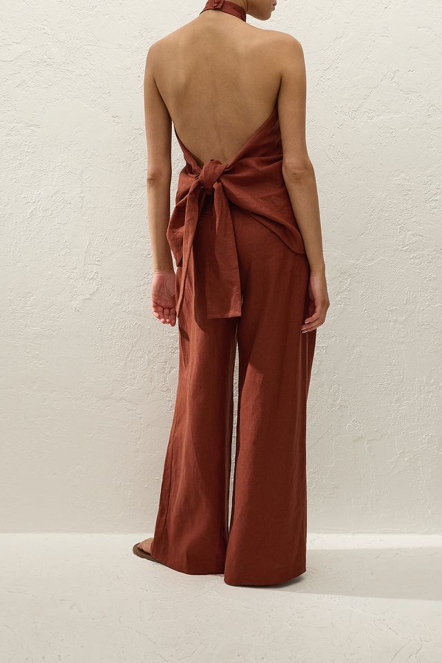 Faithfull The Brand - Biba Halter Top in Terracotta